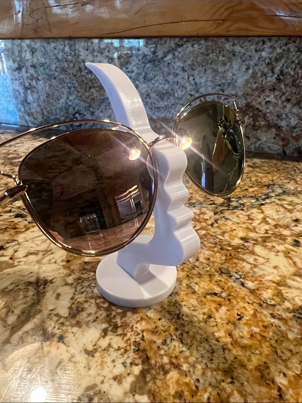 Womens Fashion Open Metal Frame Mirrored Lens Cat Eye Sunglasses